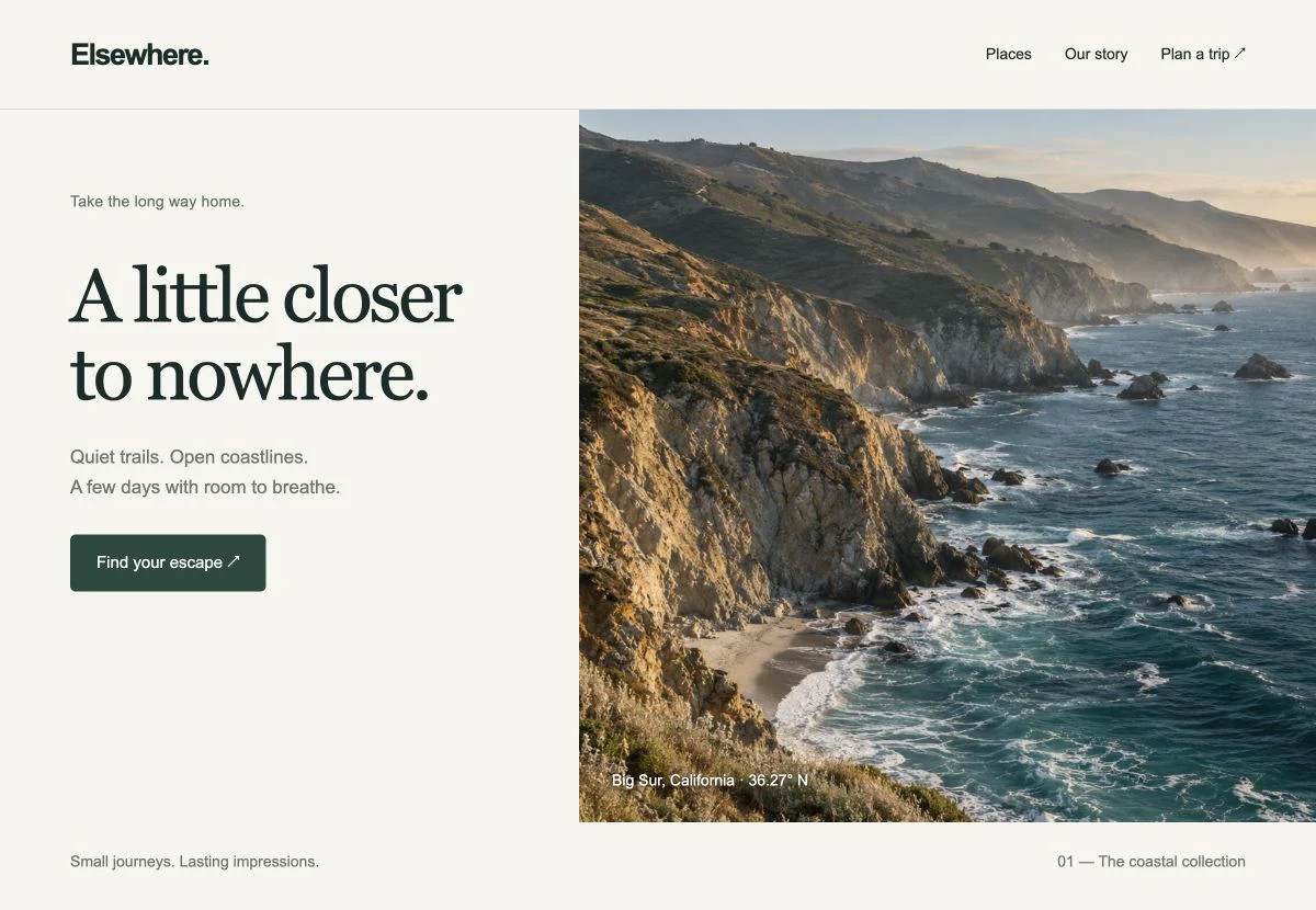 A coastal website ready to capture.